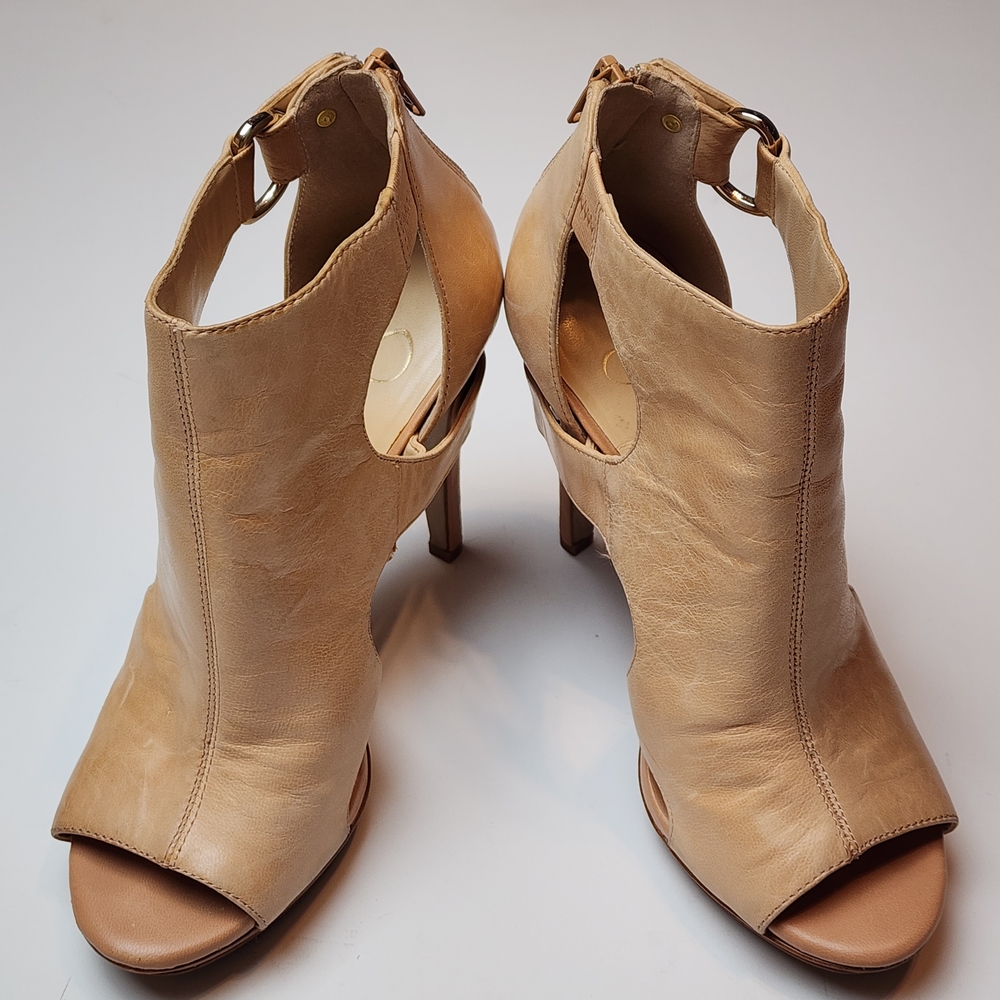 Jessica Simpson Beige Open-Toe Heeled Boots